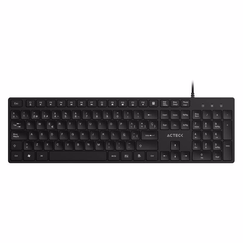 Teclado Alámbrico VANTAGE AERO TA545 ACTECK Conectividad USB - 105 teclas de Bajo Perfil