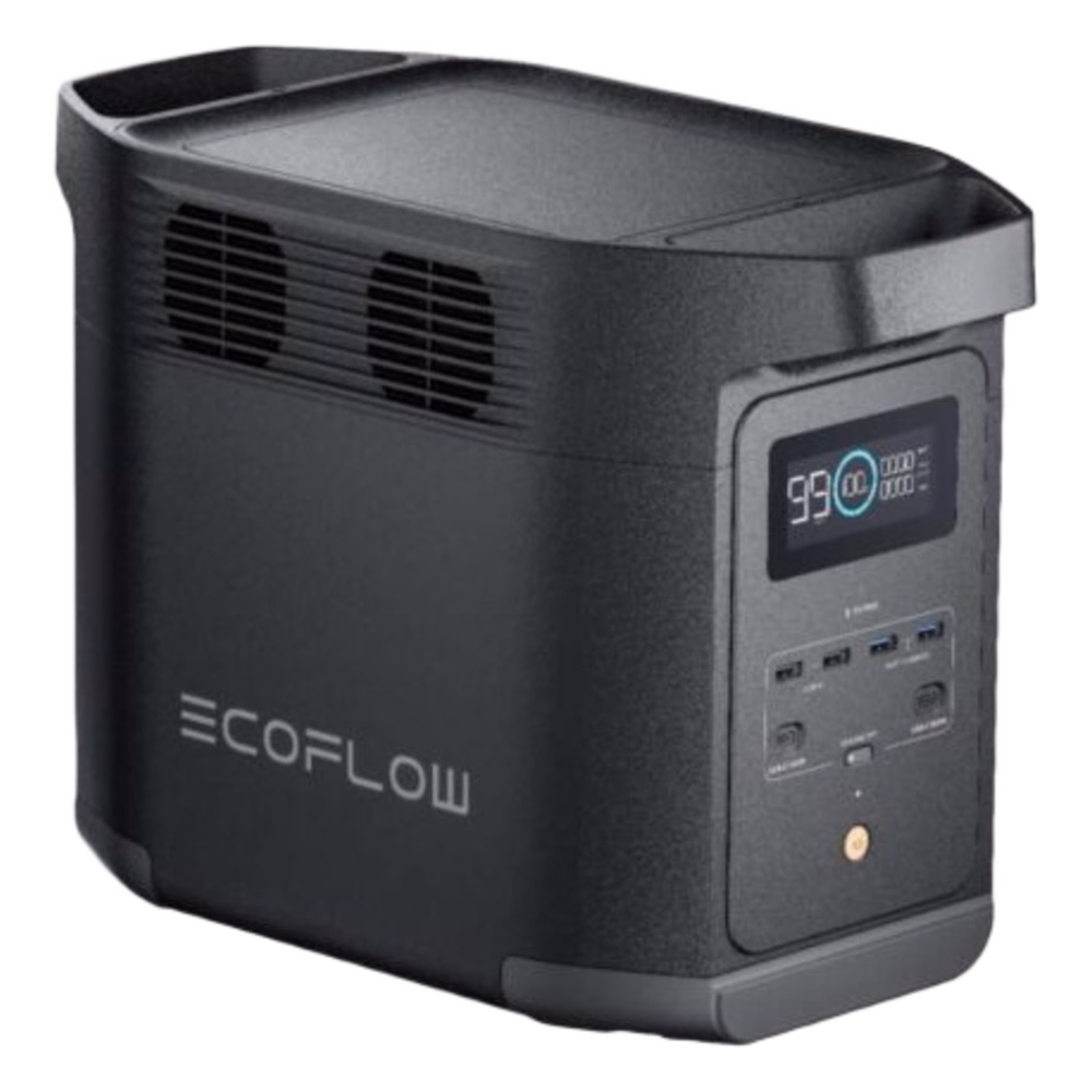 Estación de Energía Portátil de 980Wh Litio LFP / 10 Puertos AC 500 W (Max. 1000W) / 2 USB-C 100W / Cargador de Coche 10A a 12.6V / Conectividad WiFi y Bluetooth (App) / Carga Solar 500W Max.