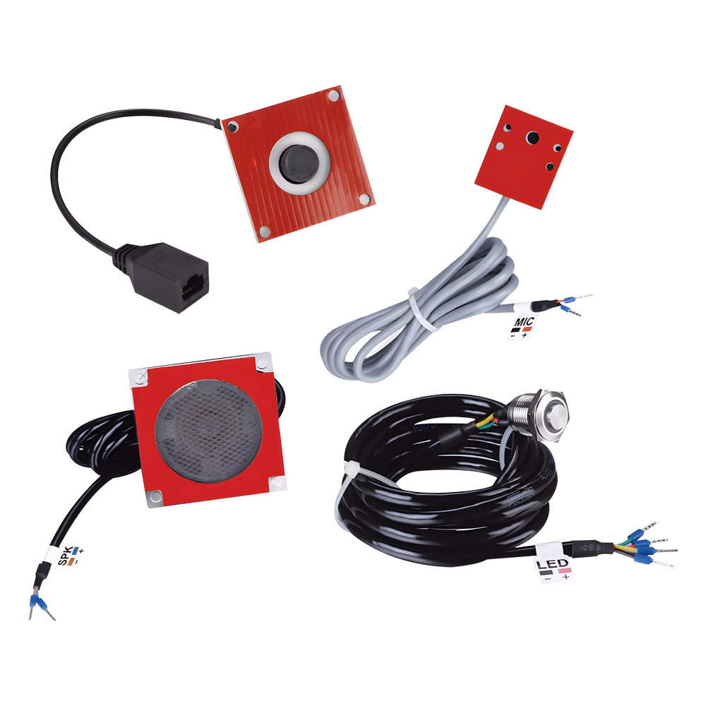 KIT de Accesorios para el modelo PA2F, incluye cámara, micrófono, parlante y botón, múltiples aplicaciones