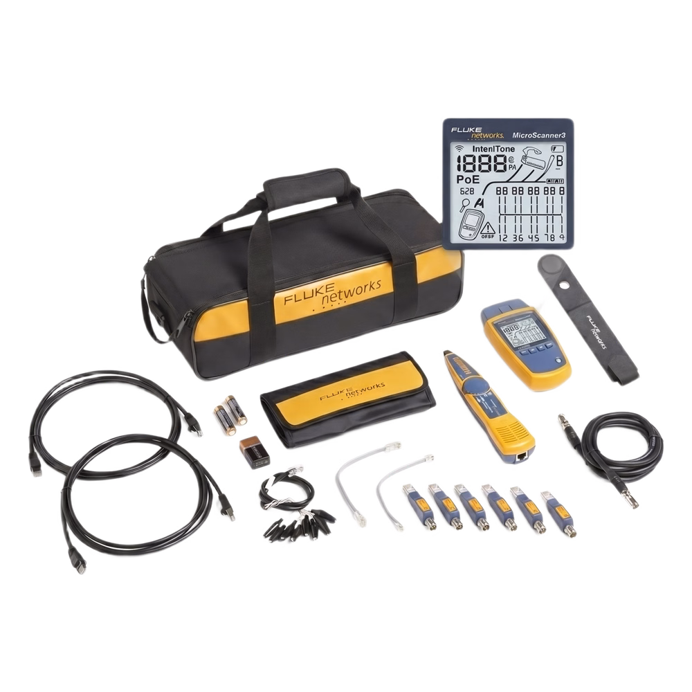 Kit Profesional de Verificador de Red MicroScanner2, para Comprobación de Redes de Voz, Datos y Video, con Pantalla LCD Retroiluminada