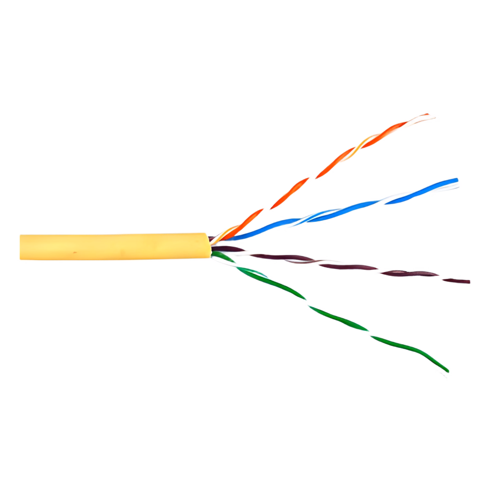 Bobina de Cable de 305 Metros (1000 Pies) UTP Cat6 Riser / Color Amarillo / UL, CMR, Probado a 350 Mhz / Para Aplicaciones de CCTV, Redes de Datos, IP Megapixel, Control RS485