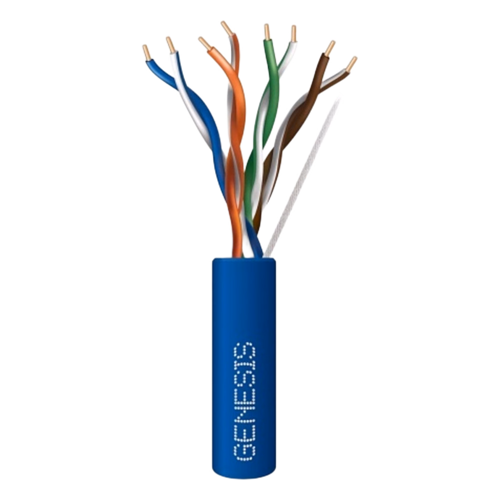 Bobina de Cable de 305 Metros (1000 Pies) / UTP Cat6 Riser / Color Azul / UL, CMR, Probado a 350 MHz / Para Aplicaciones de CCTV, Redes de Datos IP Megapixel / Control RS485