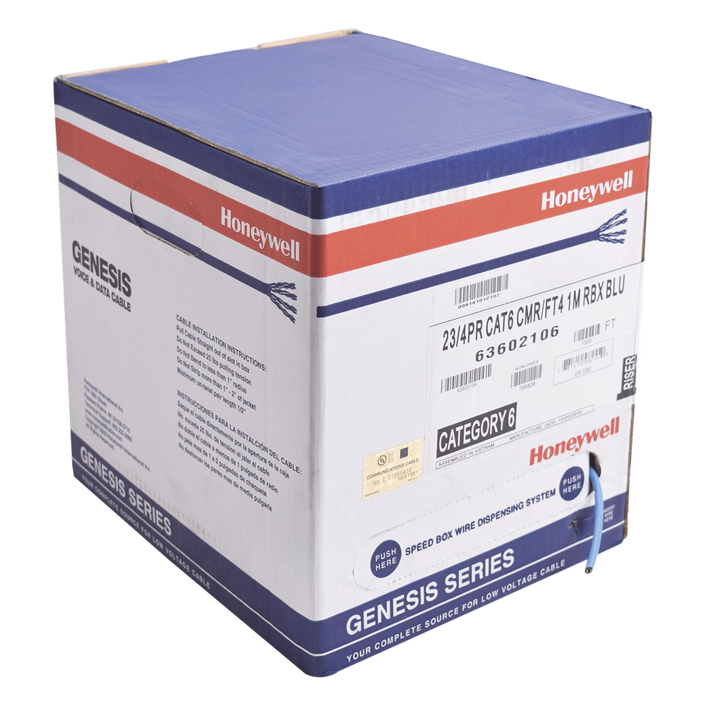 Bobina de Cable de 305 Metros (1000 Pies) / UTP Cat6 / Color Azul / UL, CMR, SPNLS / Probado a 350 Mhz / Para Aplicaciones de CCTV, Redes de Datos, IP Megapixel, Control RS485
