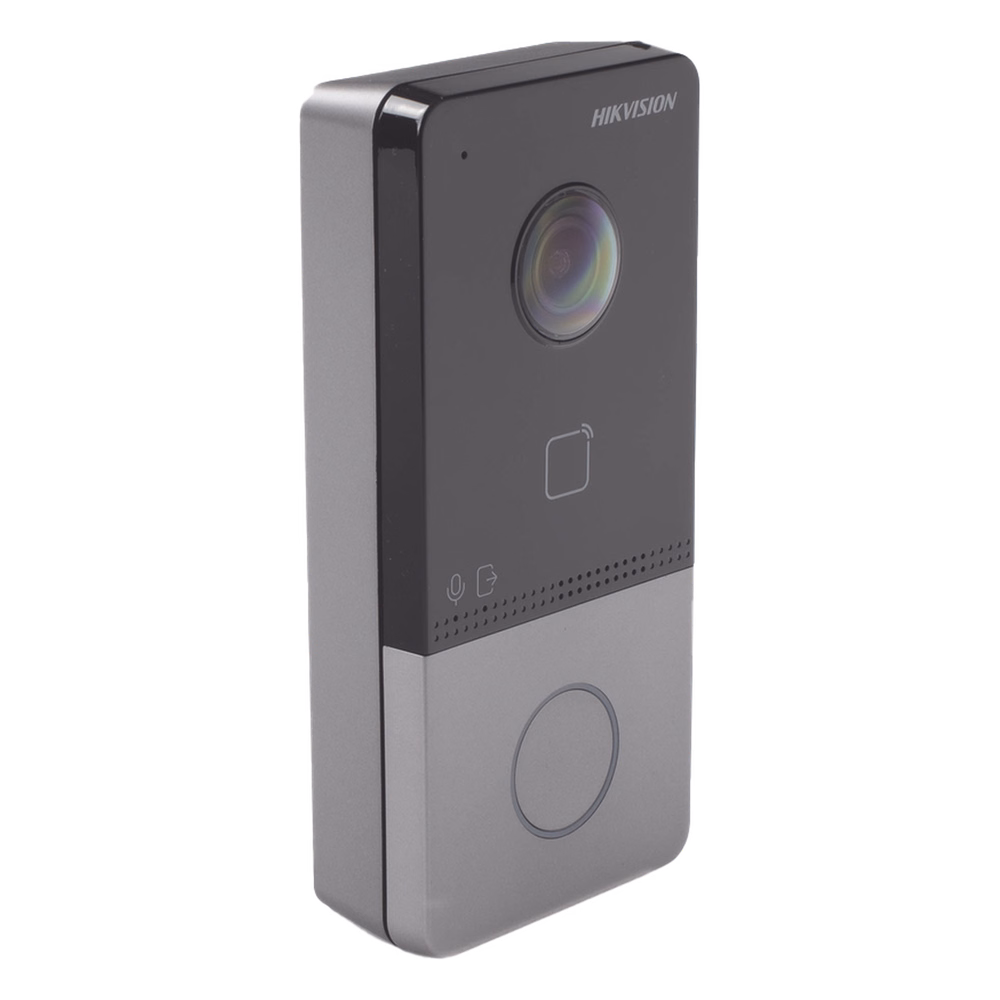 Videoportero IP 2 Megapixel / PoE Estandar / IP65 / Apertura desde Hik-connect / Soporta 1 Departamento y Hasta 6 Monitores / Soporta Tarjetas Mifare / 1 Salida Relay