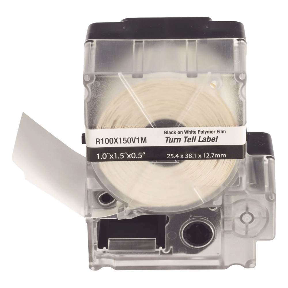 Casete de 100 Etiquetas Autolaminadas Turn-Tell, con Rotación para Mejor Visibilidad, para Cables de Redes de Cobre o Fibra Óptica, de 5.5 a 7.1 mm (0.22 a 0.28 pulgadas) de Diámetro