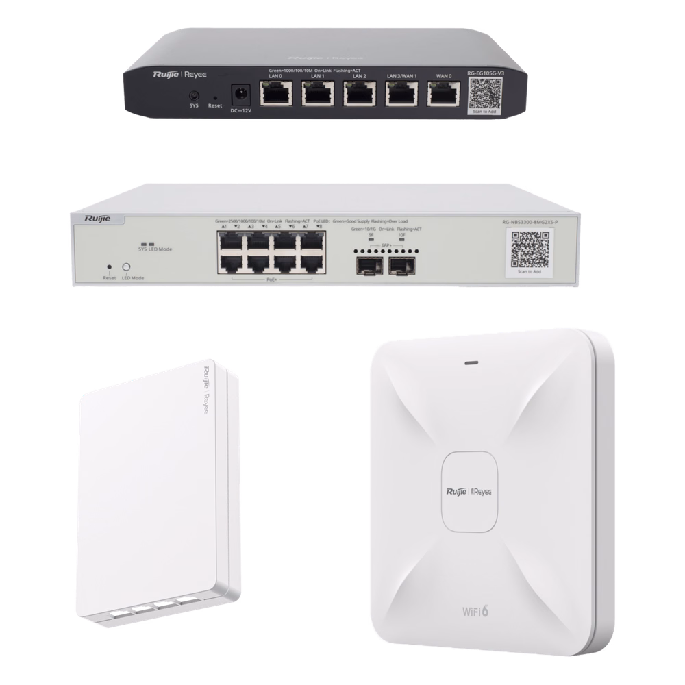 Equipos Ruijie DEMO Ideal para Probar Integraciones de Redes Business y Enterprise con WiFi 6