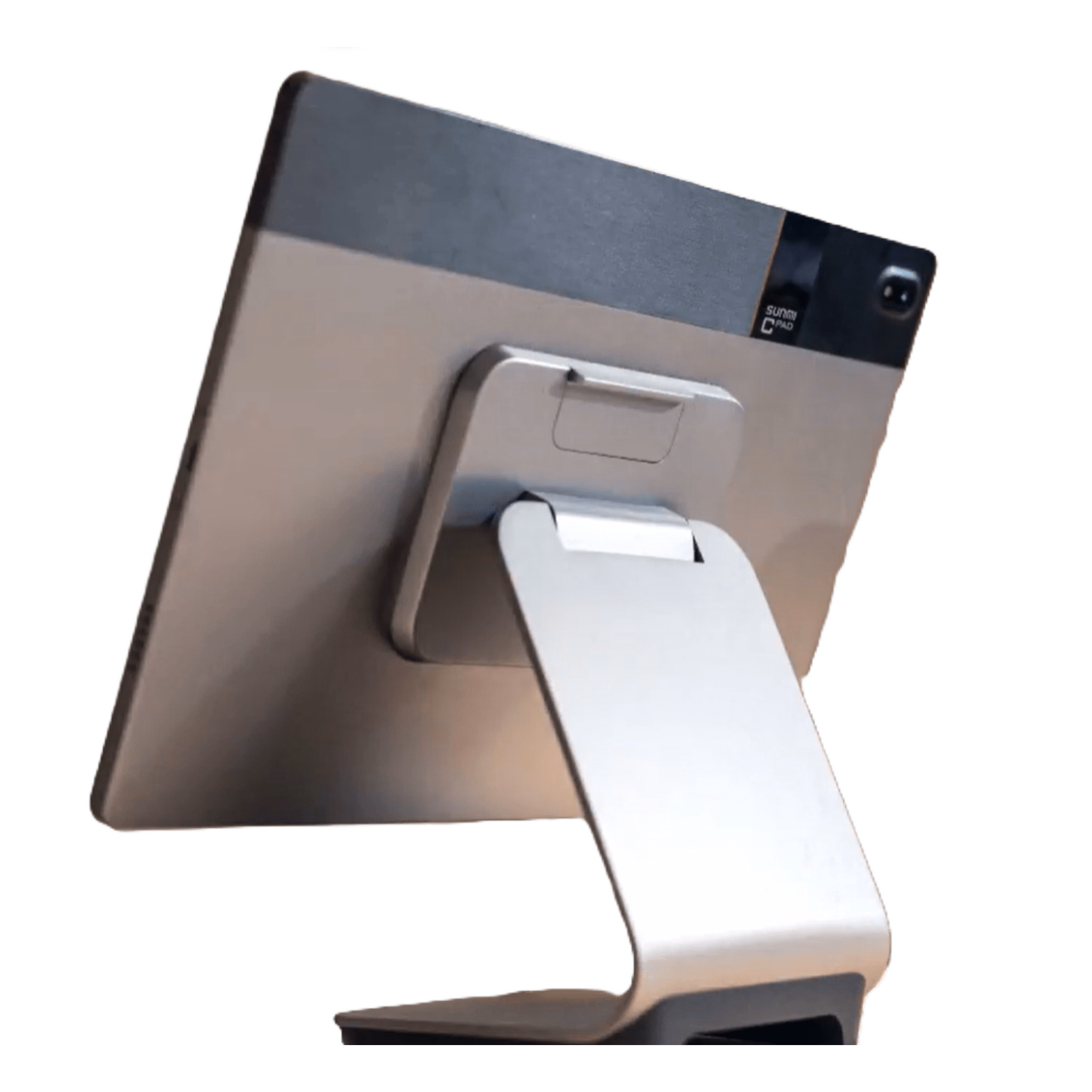 Base de Escritorio SUNMI CPad / Quick Lock / Giro 145° / Alimentación Inversa Periféricos / Compatible 3 Tamaños / Conectividad POGO + USB-C + USB-A x2