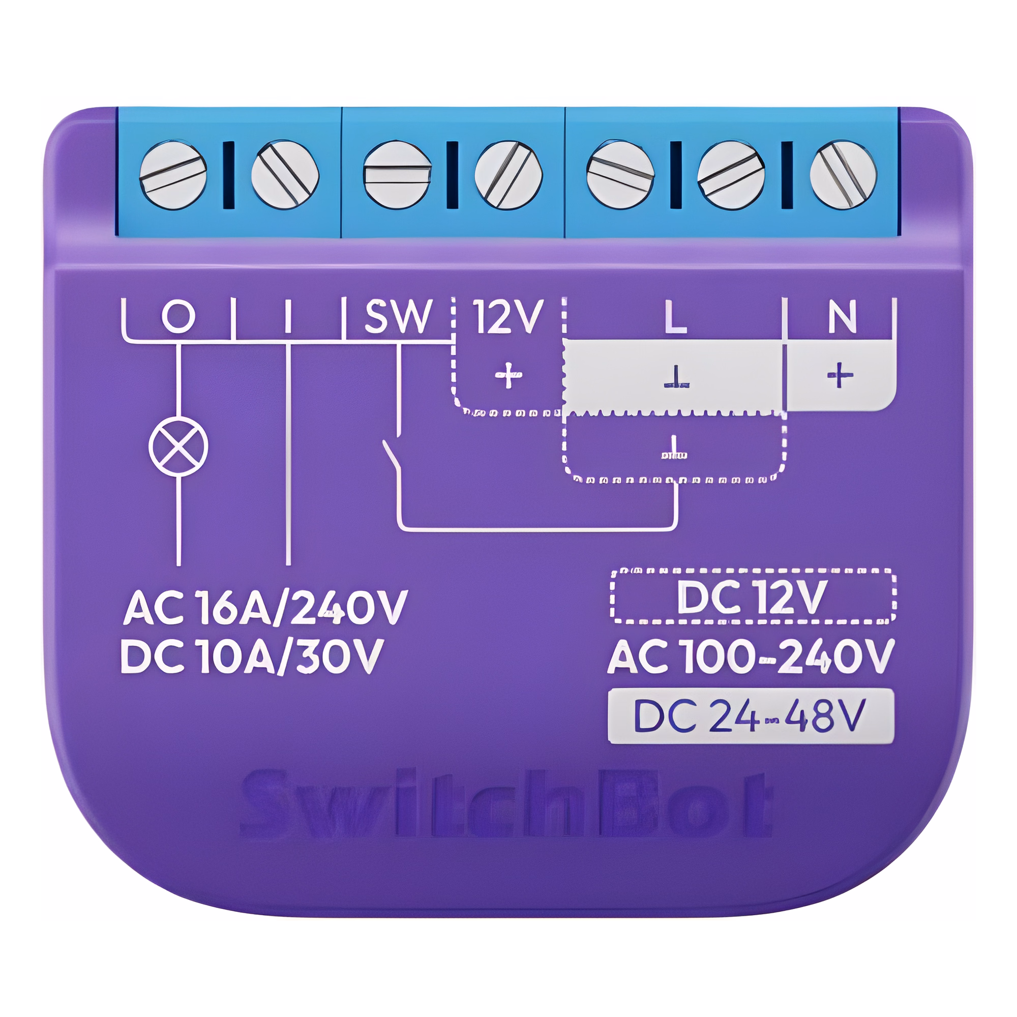 Switch Relevador Inteligente conectividad inalambrica Wifi y BLE / Salida Contacto Seco / Compatible con asistentes de voz / Dimensiones 42x36x16 mm