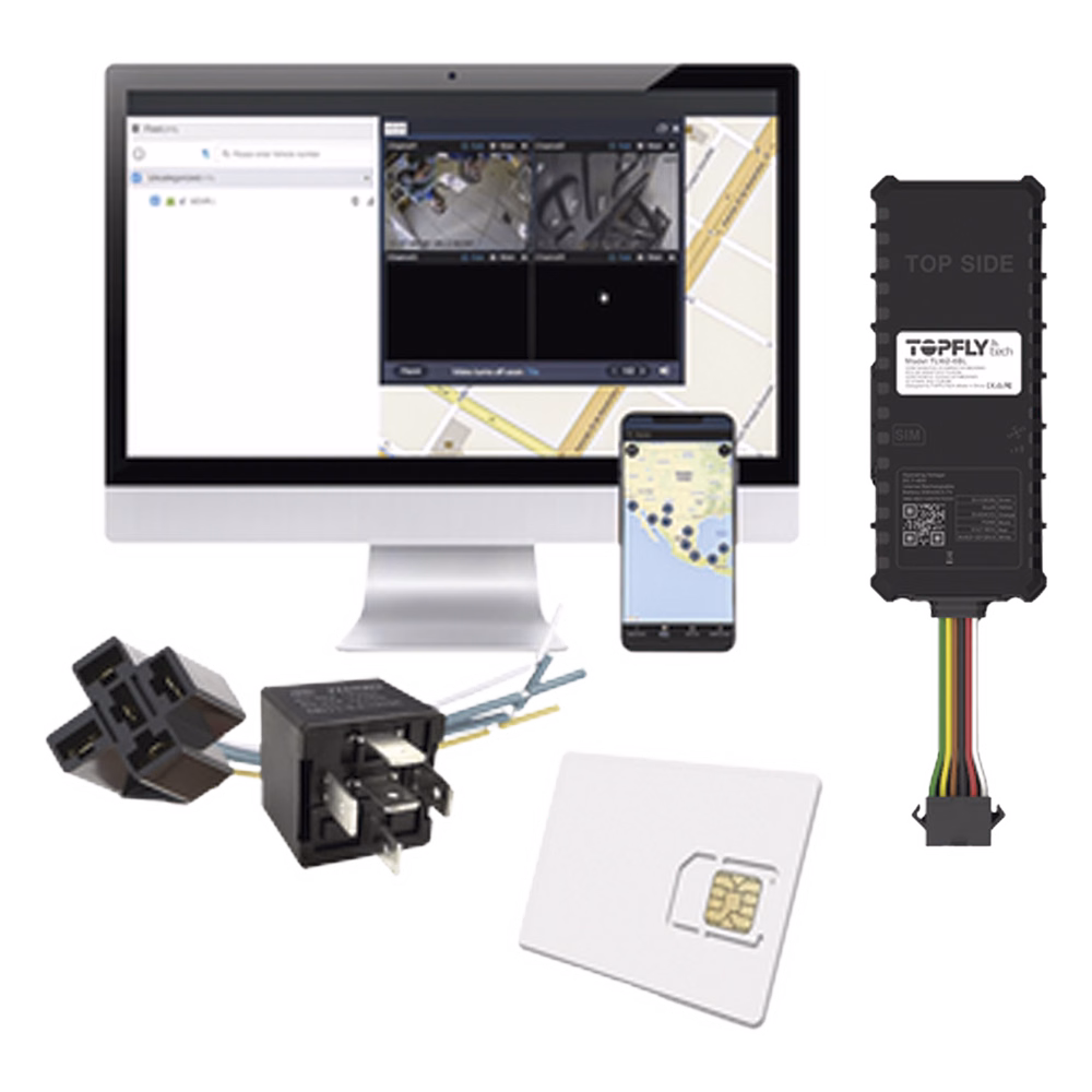 Kit Dispositivo TLW26BL para localización para vehículos / Conectividad 4G LTE y BLE 5.0 / Diferentes tipos de notificaciones / Corte y restablecimiento de energía / Relay + EPCOMGPSANUAL + SIM500MB2Y